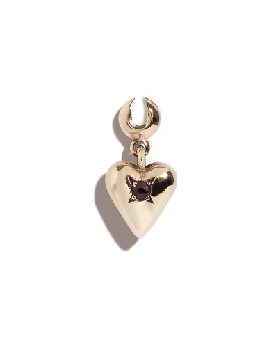 Solid 9ct Gold Sammi Heart with Garnet Charm